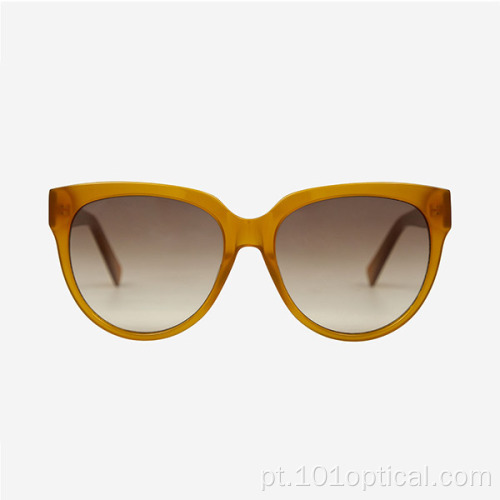 Óculos de sol redondos de acetato feminino